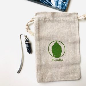 Snowflake Obsidian Stone Pendant Reader Bookmark